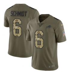 Men's Nike Buffalo Bills #6 Colton Schmidt Limited Olive/Camo 2017 Salute to Service NFL Jersey