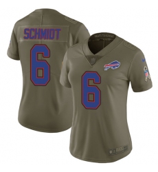 Women's Nike Buffalo Bills #6 Colton Schmidt Limited Olive 2017 Salute to Service NFL Jersey