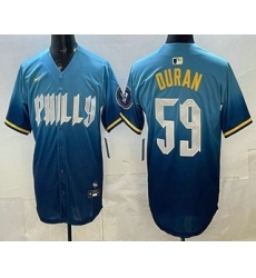 Men's Philadelphia Phillies #59 Jhoan Duran Blue 2024 City Cool Base Jersey