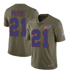Youth Nike Buffalo Bills #21 Jordan Poyer Limited Olive 2017 Salute to Service NFL Jersey