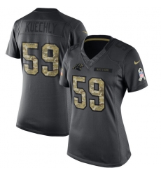 Women's Nike Carolina Panthers #59 Luke Kuechly Limited Black 2016 Salute to Service NFL Jersey