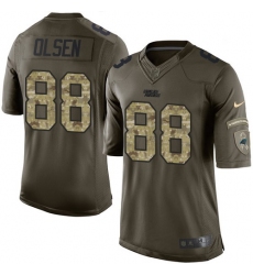 Youth Nike Carolina Panthers #88 Greg Olsen Elite Green Salute to Service NFL Jersey