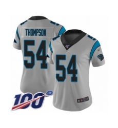 Women's Carolina Panthers #54 Shaq Thompson Silver Inverted Legend Limited 100th Season Football Jersey