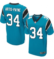 Men's Nike Carolina Panthers #34 Cameron Artis-Payne Elite Blue Alternate NFL Jersey