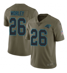Men's Nike Carolina Panthers #26 Daryl Worley Limited Olive 2017 Salute to Service NFL Jersey