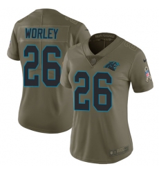 Women's Nike Carolina Panthers #26 Daryl Worley Limited Olive 2017 Salute to Service NFL Jersey