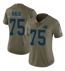 Women's Nike Carolina Panthers #75 Matt Kalil Limited Olive 2017 Salute to Service NFL Jersey