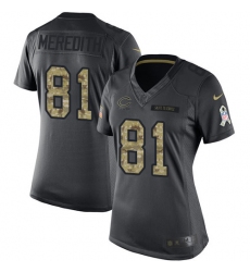 Women's Nike Chicago Bears #81 Cameron Meredith Limited Black 2016 Salute to Service NFL Jersey