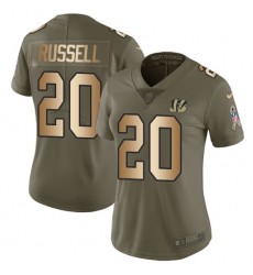 Women's Nike Cincinnati Bengals #20 KeiVarae Russell Limited Olive/Gold 2017 Salute to Service NFL Jersey