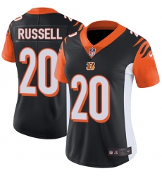 Women's Nike Cincinnati Bengals #20 KeiVarae Russell Vapor Untouchable Limited Black Team Color NFL Jersey