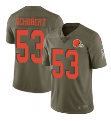 Youth Nike Cleveland Browns #53 Joe Schobert Limited Olive 2017 Salute to Service NFL Jersey