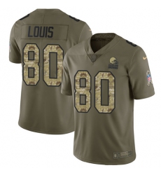 Men's Nike Cleveland Browns #80 Ricardo Louis Limited Olive/Camo 2017 Salute to Service NFL Jersey