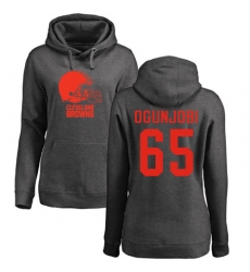 NFL Women's Nike Cleveland Browns #65 Larry Ogunjobi Ash One Color Pullover Hoodie