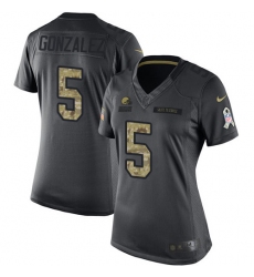 Women's Nike Cleveland Browns #5 Zane Gonzalez Limited Black 2016 Salute to Service NFL Jersey