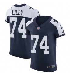 Men's Nike Dallas Cowboys #74 Bob Lilly Navy Blue Throwback Alternate Vapor Untouchable Elite Player NFL Jersey