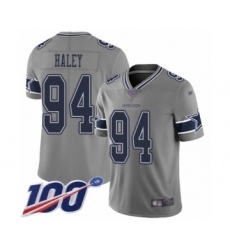 Youth Dallas Cowboys #94 Charles Haley Limited Gray Inverted Legend 100th Season Football Jersey