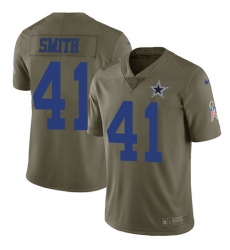 Youth Nike Dallas Cowboys #41 Keith Smith Limited Olive 2017 Salute to Service NFL Jersey