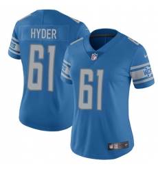 Women's Nike Detroit Lions #61 Kerry Hyder Elite Light Blue Team Color NFL Jersey