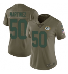 Women's Nike Green Bay Packers #50 Blake Martinez Limited Olive 2017 Salute to Service NFL Jersey