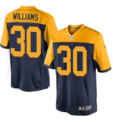 Youth Nike Green Bay Packers #30 Jamaal Williams Limited Navy Blue Alternate NFL Jersey