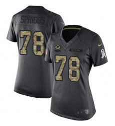 Women's Nike Green Bay Packers #78 Jason Spriggs Limited Black 2016 Salute to Service NFL Jersey