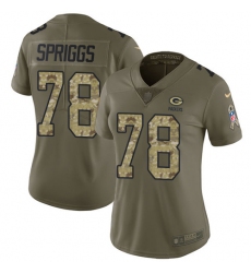 Women's Nike Green Bay Packers #78 Jason Spriggs Limited Olive/Camo 2017 Salute to Service NFL Jersey
