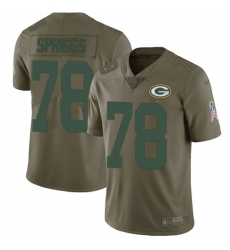 Youth Nike Green Bay Packers #78 Jason Spriggs Limited Olive 2017 Salute to Service NFL Jersey