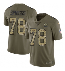 Youth Nike Green Bay Packers #78 Jason Spriggs Limited Olive/Camo 2017 Salute to Service NFL Jersey