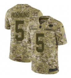 Youth Nike Green Bay Packers #5 Paul Hornung Limited Camo 2018 Salute to Service NFL Jersey