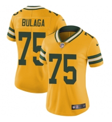 Women's Nike Green Bay Packers #75 Bryan Bulaga Limited Gold Rush Vapor Untouchable NFL Jersey