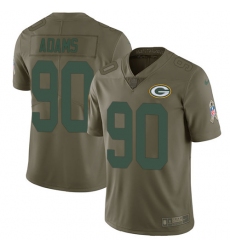 Youth Nike Green Bay Packers #90 Montravius Adams Limited Olive 2017 Salute to Service NFL Jersey