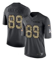 Youth Nike Houston Texans #89 Stephen Anderson Limited Black 2016 Salute to Service NFL Jersey