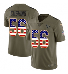 Men's Nike Houston Texans #56 Brian Cushing Limited Olive/USA Flag 2017 Salute to Service NFL Jersey
