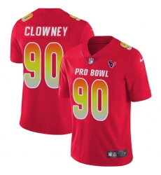 Youth Nike Houston Texans #90 Jadeveon Clowney Limited Red 2018 Pro Bowl NFL Jersey
