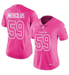 Women's Nike Houston Texans #59 Whitney Mercilus Limited Pink Rush Fashion NFL Jersey