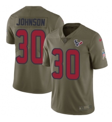 Youth Nike Houston Texans #30 Kevin Johnson Limited Olive 2017 Salute to Service NFL Jersey