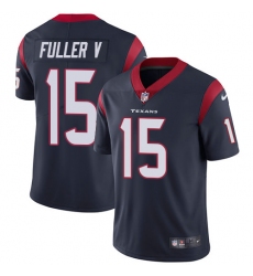 Men's Nike Houston Texans #15 Will Fuller V Limited Navy Blue Team Color Vapor Untouchable NFL Jersey