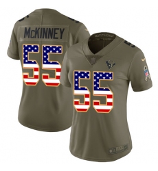 Women's Nike Houston Texans #55 Benardrick McKinney Limited Olive/USA Flag 2017 Salute to Service NFL Jersey