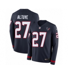 Men's Nike Houston Texans #27 Jose Altuve Limited Navy Blue Therma Long Sleeve NFL Jersey