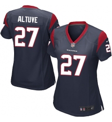 Women's Nike Houston Texans #27 Jose Altuve Game Navy Blue Team Color NFL Jersey