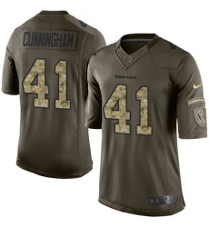 Men's Nike Houston Texans #41 Zach Cunningham Elite Green Salute to Service NFL Jersey