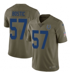 Youth Nike Indianapolis Colts #57 Jon Bostic Limited Olive 2017 Salute to Service NFL Jersey