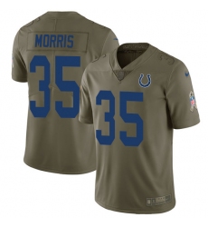 Youth Nike Indianapolis Colts #35 Darryl Morris Limited Olive 2017 Salute to Service NFL Jersey