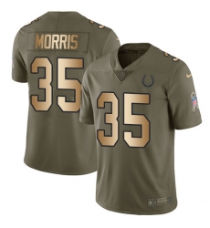 Youth Nike Indianapolis Colts #35 Darryl Morris Limited Olive/Gold 2017 Salute to Service NFL Jersey