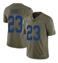 Men's Nike Indianapolis Colts #23 Frank Gore Limited Olive 2017 Salute to Service NFL Jersey