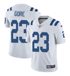 Men's Nike Indianapolis Colts #23 Frank Gore White Vapor Untouchable Limited Player NFL Jersey