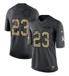 Youth Nike Indianapolis Colts #23 Frank Gore Limited Black 2016 Salute to Service NFL Jersey
