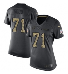 Women's Nike Indianapolis Colts #71 Denzelle Good Limited Black 2016 Salute to Service NFL Jersey