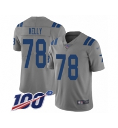 Youth Indianapolis Colts #78 Ryan Kelly Limited Gray Inverted Legend 100th Season Football Jersey