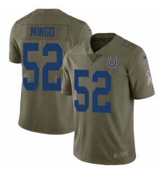 Youth Nike Indianapolis Colts #52 Barkevious Mingo Limited Olive 2017 Salute to Service NFL Jersey